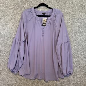 Torrid Shirt Womens 2X XXL Purple Milkmaid Flowy Bohemian Plus Size Blouse NEW